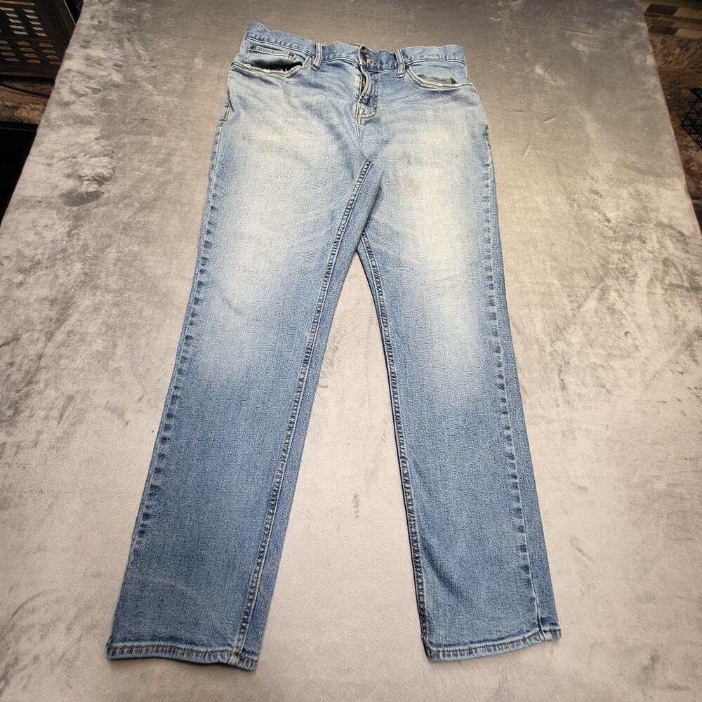 Old Navy Jeans Mens 34x29 Light Wash Blue Straight‎ Leg Denim Casual Classic